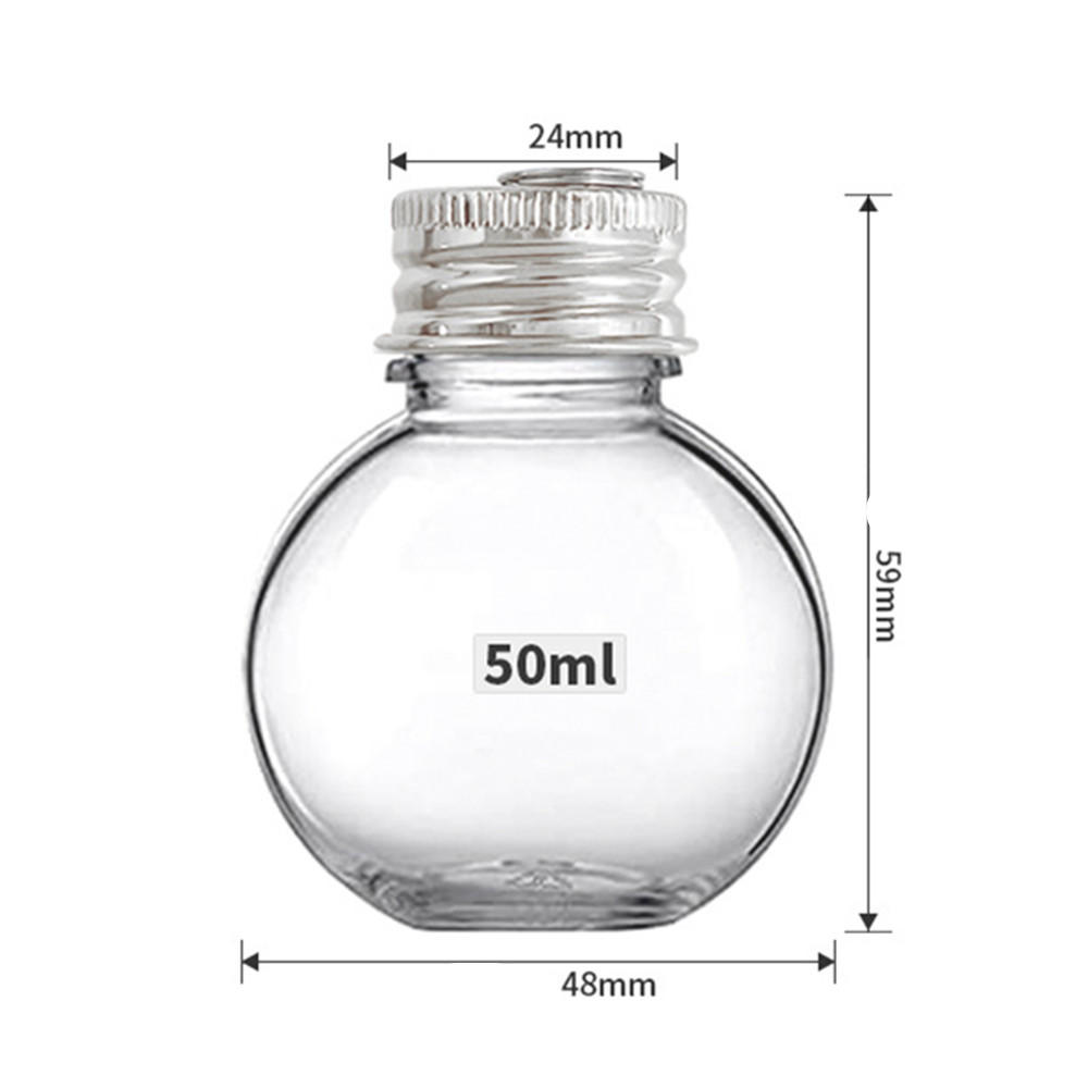 10Pcs Christmas Tree Ornament Fillable Booze Water Bottle Bulbs Shape Plastic Clear Christmas Ball Bell Pendant Home Party Decor