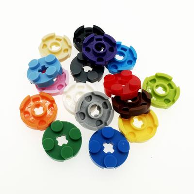 Non-Toxic 400Pcs Assembles Particles 4032 2X2 Round Plate With Cross Shaft Holes For Building Blocks Diy Educational Classic Parts