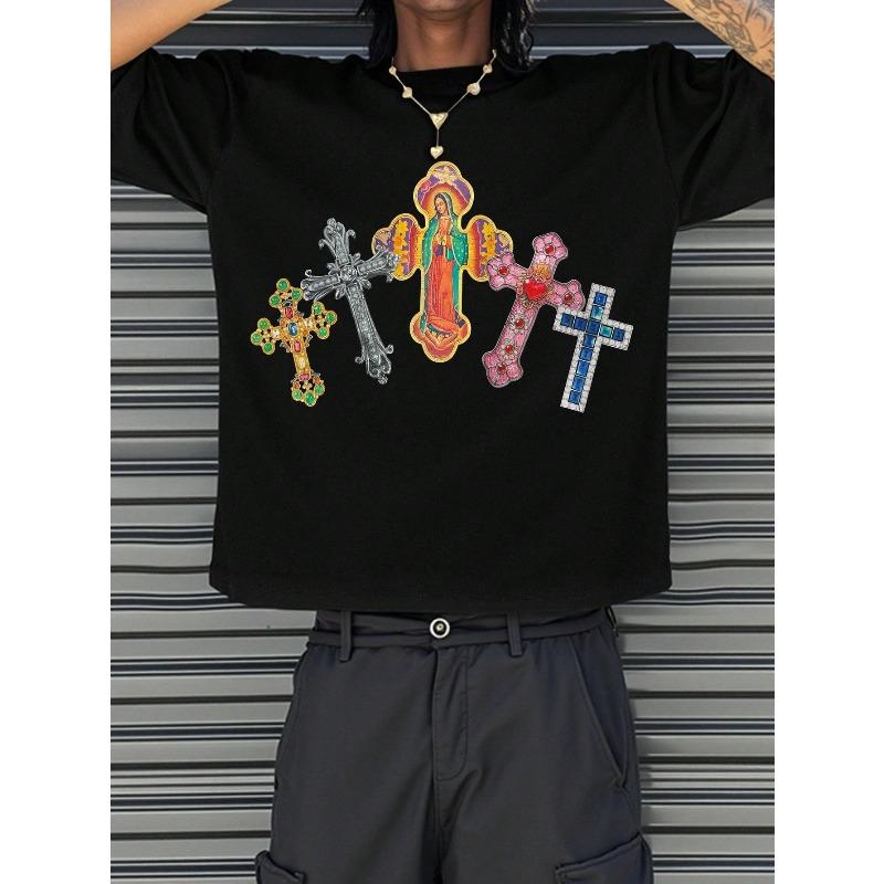 

Unisexs Comfortable Unisexs White Crew Neck TShirt Cross Jesus Print TShirt Vintage Shirt Graphic TShirt Pro Choice Streetwear 4XL