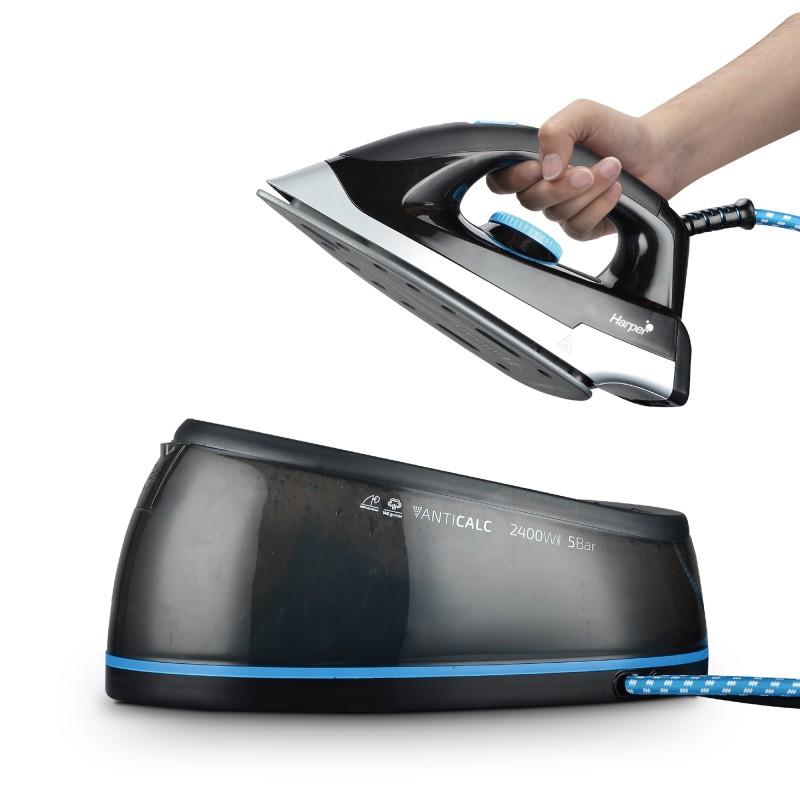 Harper - Cv_aquapro55 - Centrale Vapeur 5 Bars - 2400w - Réservoir 1,8l - Semelle Céramique