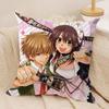 Japanese Anime M-Maid Sama Cushion Cover Silky Short Plush Invisible Zipper Dustproof Sofa Pillow Case For Home Decor