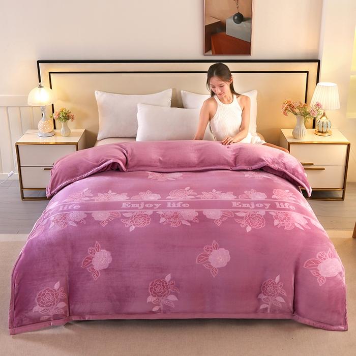 

2025 new carved fleece milk fleece single quilt cover high-end quilt cover thickened warm without pillowcase and sheet 150x200cm 1pcs