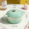 Gradient Ceramic Underglaze Stew Pot with Lid - Double Ear Bowl for Soup, Stews, or Steamed Eggs