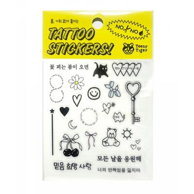 Teenytiger Cute Hangul Tattoo Sticker That Can Be Attached Without Water Or scissOrs