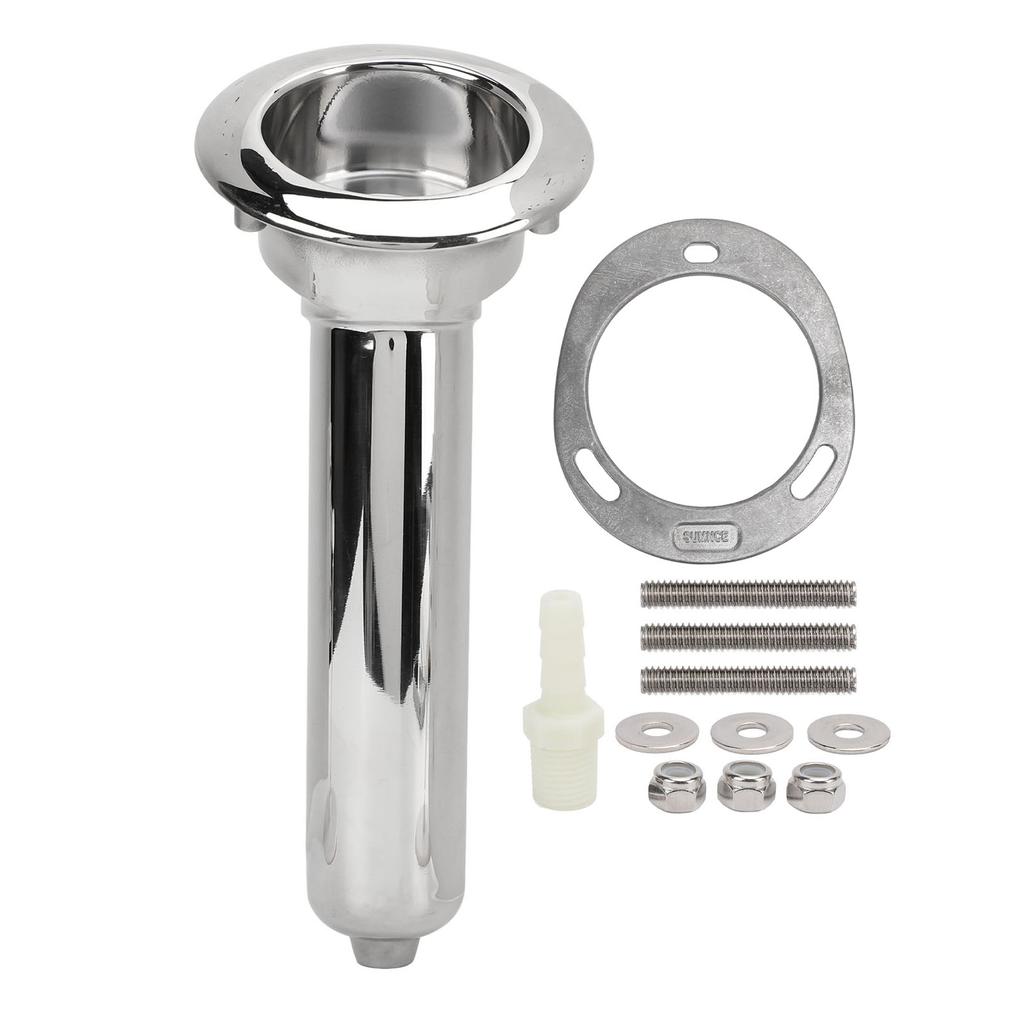 Boat Rod Cup Holder 316 Stainless Steel 280mm Rustproof Long Lasting Life Universal for Yachts Marines 30 degrees