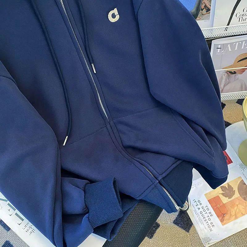 Sweatshirt for Women Hooded Fleece Thickened Loose Casual Long Sleeve Top Coat Sweatshirt