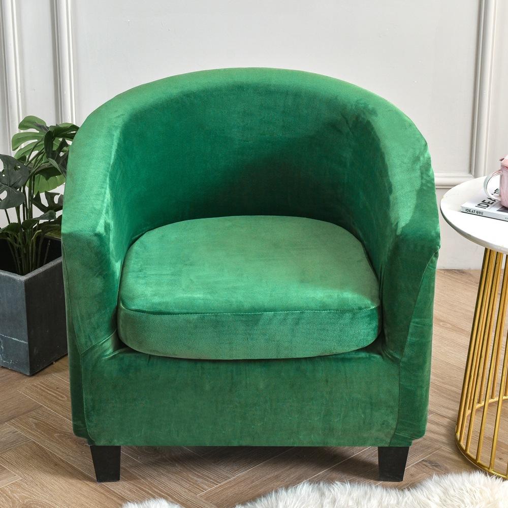 Velvet Club Chair Cover 2pcs/Set Tub Sofa Cover Small Round Sofa Slipcovers for Living Room Couch Cover With Seat Cushion Covers