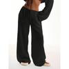Womens Solid Color Loose Straight Leg Casual Pants Lightweight Breathable Wide Trousers Daily Wear