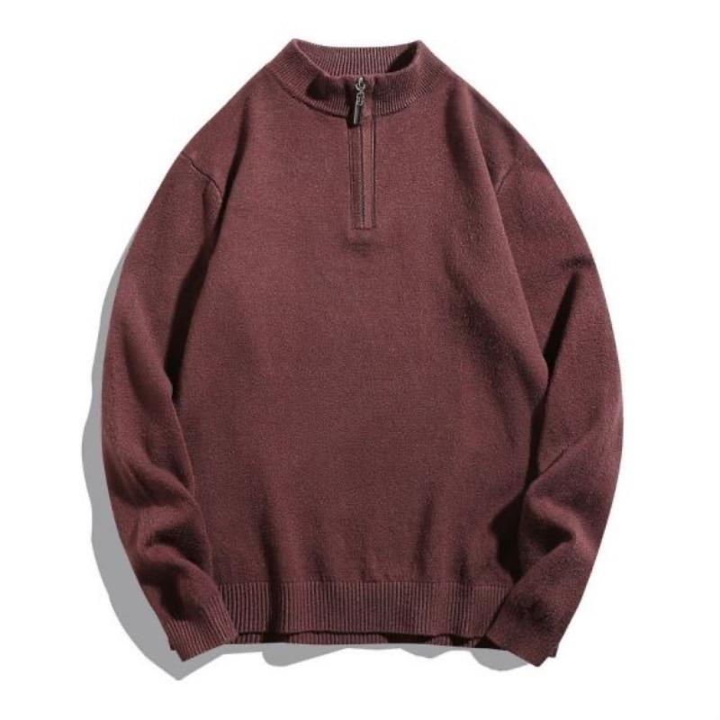 Men S Plus Size Long Sleeve Half Zip Turtleneck Casual Knit Sweater