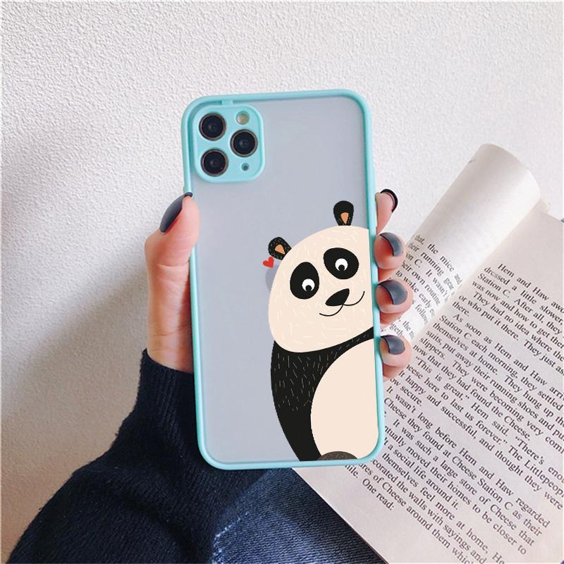 Creative Panda Family Cute Animal Phone Case for iPhone 15 12 13 11 14 Pro Max 7 8 Plus SE 2020 X XR XS Shockproof Couple Cover