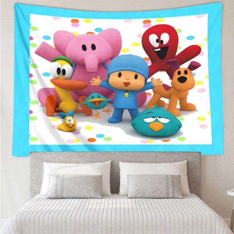 Pocoyo Print Tapestry, Backdrop, Easy Setup, Ideal for Bedroom, Office & Living Room, with Aesthetic Wall Hanging Decor.