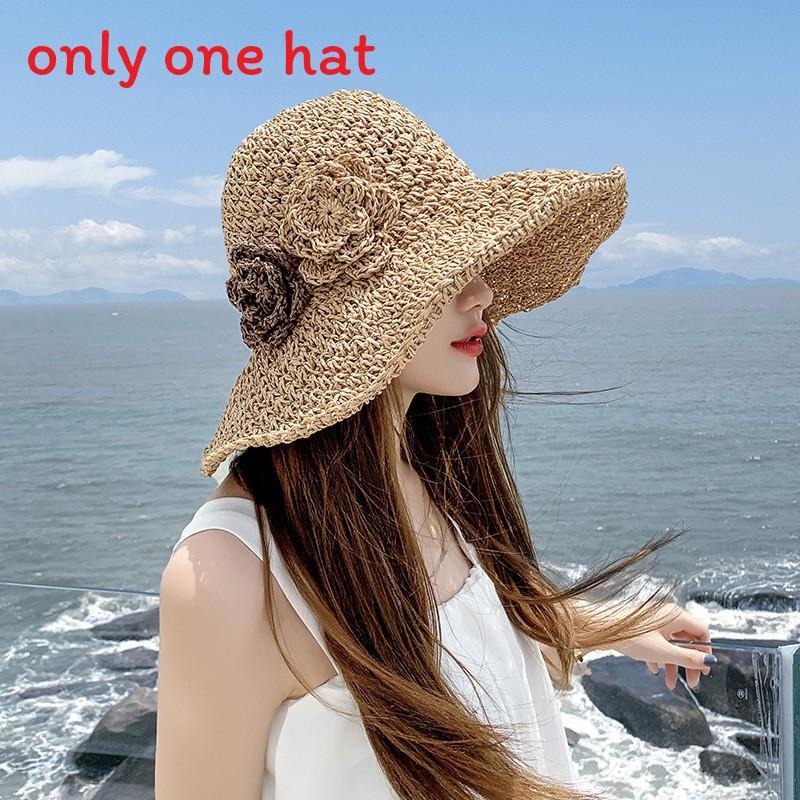 

Summer Straw Hat With Wide Brim For Women Sun Protection And Breathability хаки