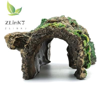 Ornament Tunel Peșteră Copac Gol Acvariu Adăpost Ascundere Pește Creveți Reptile Accesorii Acvariu Mic