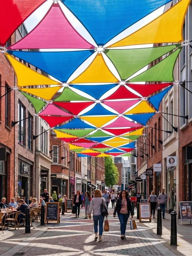 Waterproof Triangle Sunshade: Outdoor Decor Sun Protection Net for Scenic and Commercial Areas