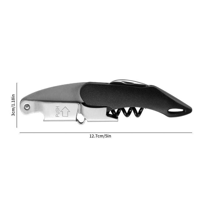 Multifunction Stainless Steel Wine & Beer Bottle Opener with Wood Handle