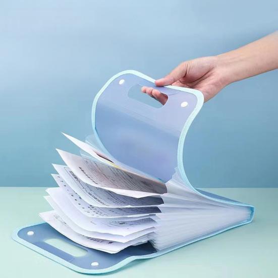 2 Pièces Organisateur de Dossiers Accordéon 13 Poches Organisateur Portable de Documents et Reçus pour Fichiers A4 Dossier Extensible Imperméable Fournitures Scolaires et de Bureau