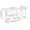 TV Wall Cabinet Black Oak Look 80 X 30 X 30 Cm