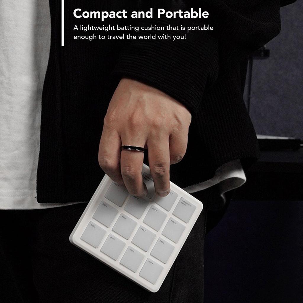 Dpofirs Wireless MIDI Controller Pad, 16 RGB Backlit Velocity Sensitive Strike Pads, Portable USB C MIDI Keyboard for Arrangers