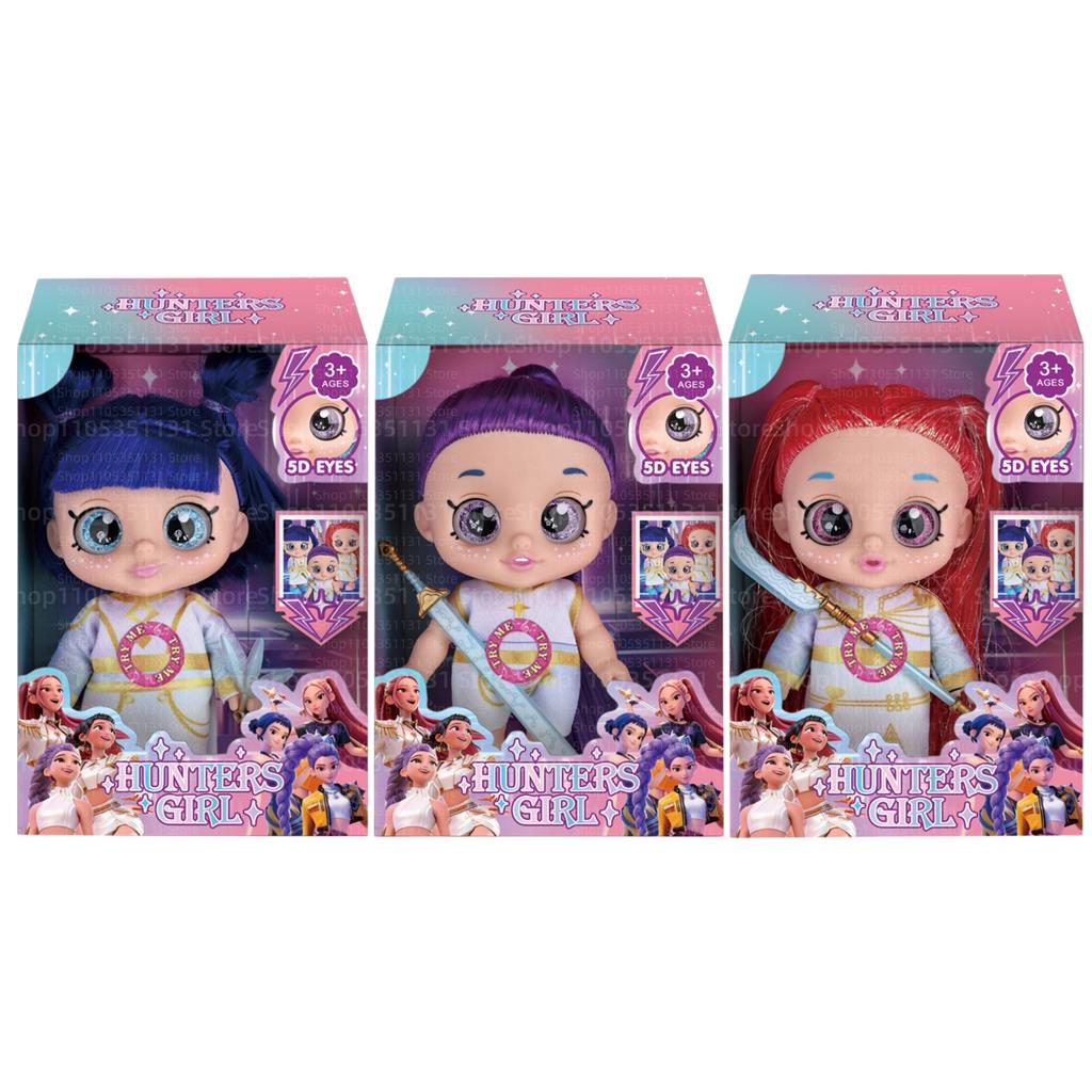 Kpop Hunters Girl Rumi Vinyl Doll Cartoon 7 Inch 5D Eyes Movable Joints With Movie Theme Song Toy For Fan Collection Kids Gift