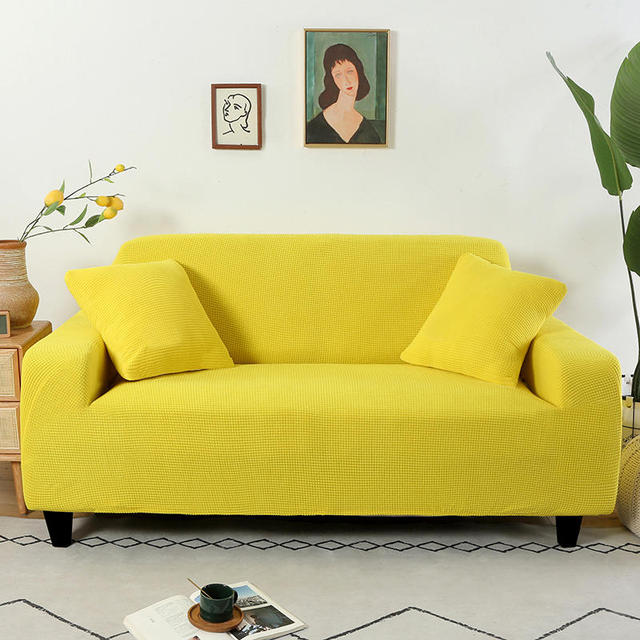 Solid Color Sofa Cover Elastic Sofa Covers For Living Room Thicken Corner Couch Cover Home Slipcovers