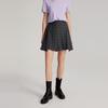 ELLE French Design Hollow Slim Simple Thin Plaid Pleated Casual Skirt Women skirts Gray ER47595