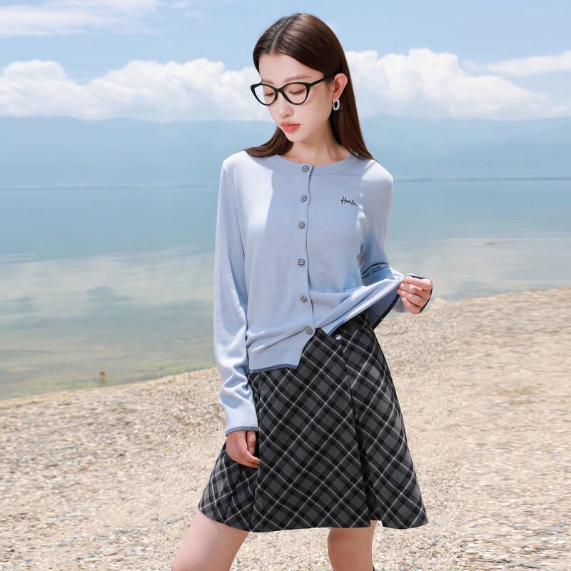 

Женская мини-юбка А-силуэта в клетку в стиле ретро большого размера Sancai L 165/76B