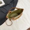 New Fashion Niche Design Bamboo Straw Woven Bag Portable Shoulder Crossbody Trendy Women's Bag