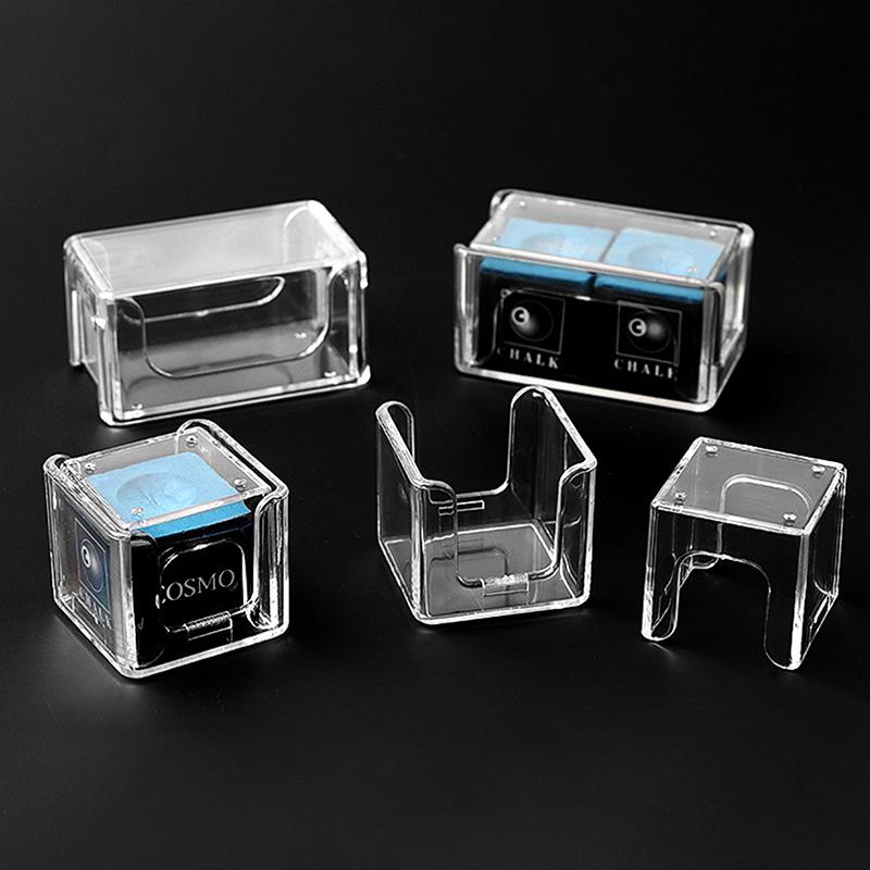 1Pc Transparent Acrylic Billiard Chalk Protection Box Anti-Fouling Moisture-Proof Single/Two Chocolate Powder Storage Box