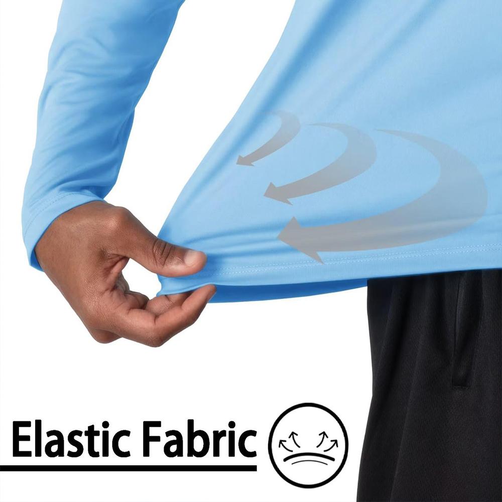 T-shirts de Protection solaire pour hommes, été UPF 50 +, manches longues, Performance, séchage rapide, respirant, randonnée, poisson, résistant aux UV