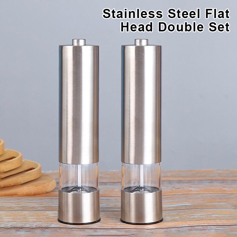 1/2Pcs Electric Salt Pepper Grinder Set One Handed Operation Stainless Steel Spice Mill With Light Automatic Pepper Grinde
