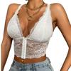 European & American Sexy Lace Front Buckle Sheer Camisole