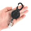 1Pc Retractable Easy-To-Pull Buckle Badge Reel Carabiner Key Chain Anti-Theft Anti-Lost Key Chain With Steel Cord