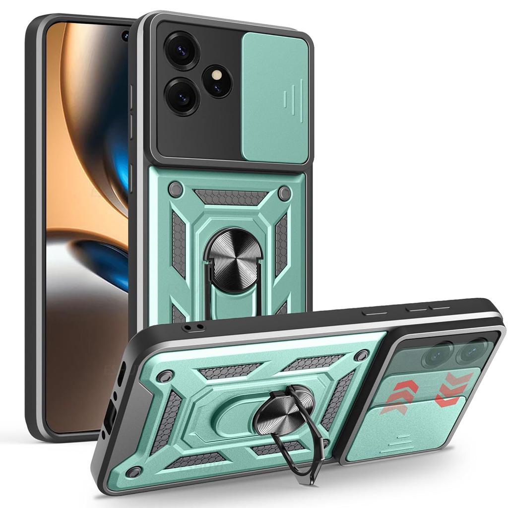 Kryt na telefon Armor pro Realme GT 7 GT 7T GT7 5G Ochrana objektivu s kroužkem Magnetický stojánek Coque Fundas Capa