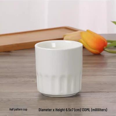 Homeglen Pure White Ceramic Tea Cups Set