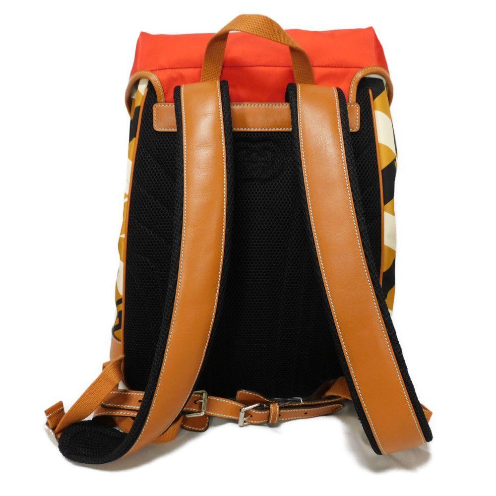 Used 9539 Raibit Nylon Daypack 696013 7927 G Logo Rabbit Red Interlocking G Brown Men's from Japan AUTHENTIC
