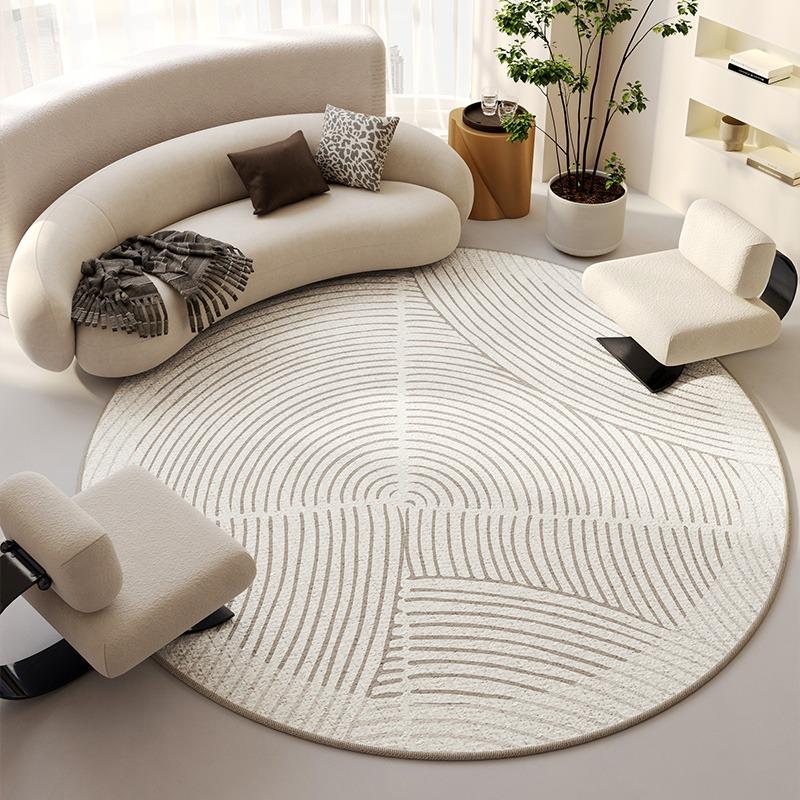 Round Living Room Carpet Large Bedroom Rug Bedside Floor Mat Soft Fluffy Beige Carpets Home Decoration Rugs Alfombra De Salón