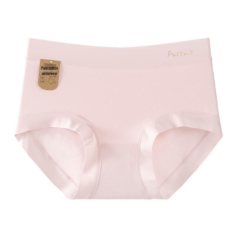 Class A Women's 7A Antibacterial Pure Cotton Mid-Waist Seamless Underwear - Breathable, Tummy-Control, Hip-Lifting