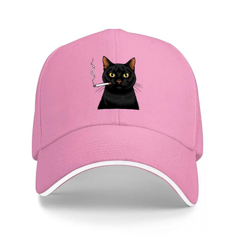 Black Cat Embroidered Baseball Cap Classic Style Adjustable Hat for Men and Women Fashionable Design with Cute Animal Print