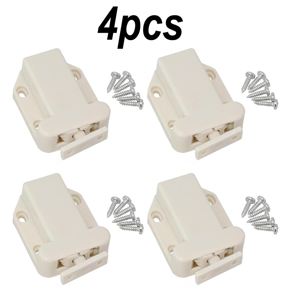 Kitchen Push To Open Touch Latch Tools 4pcs 55x43mm ABS Bookcases Cabinet Cupboard Drawer Accessories Hardware Useful