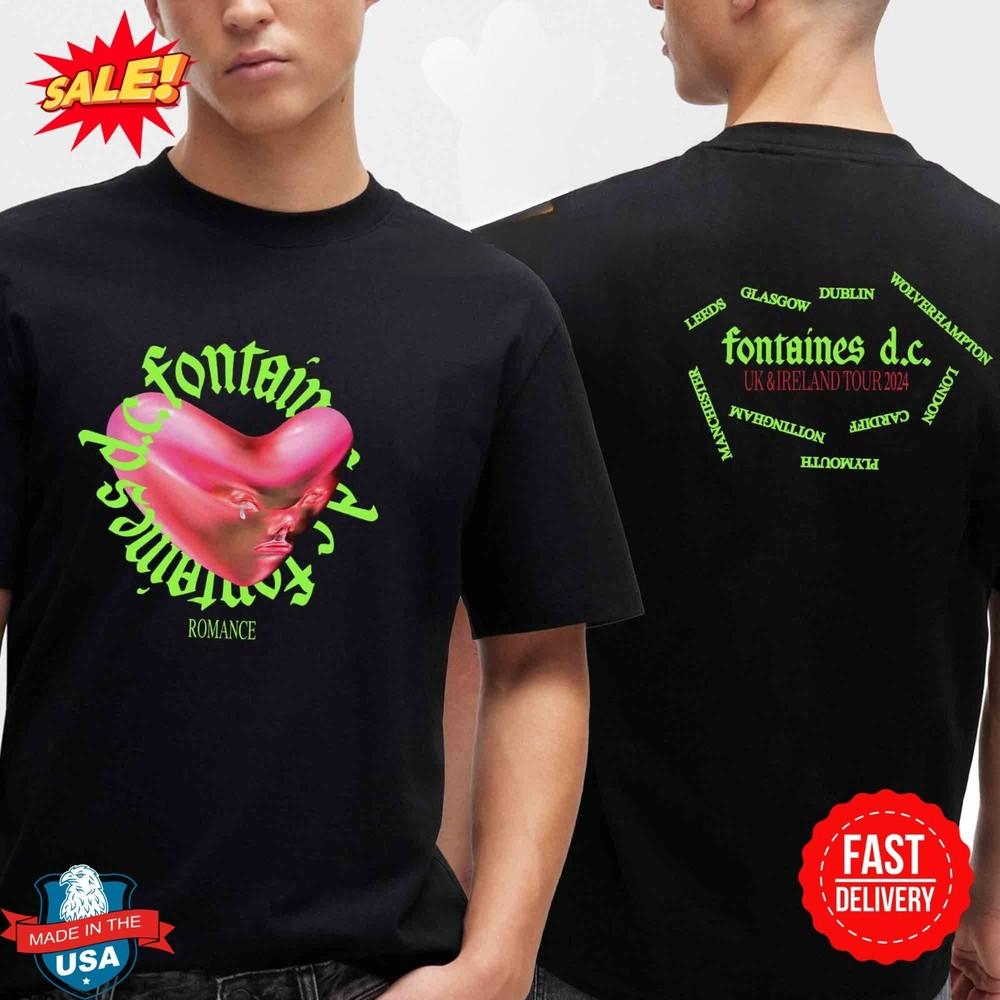 Fontaines D.C. UK And Ireland Tour Roamnce Two Sided T-Shirt Unisex T-Shirt S