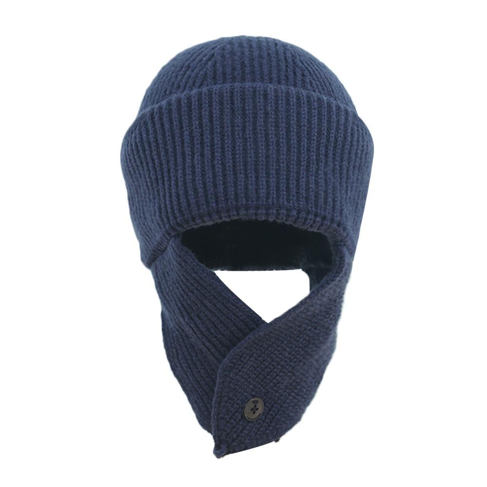 Knitted Winter Hat Warm Ear Protection Cap Fashion Earflap Bonnet  Women