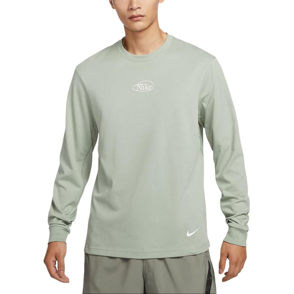 Nike Primární Rychleschnoucí tričko s dlouhým rukávem a kulatým výstřihem Dri-Fit Pánské topy Světle zelená HQ4736370