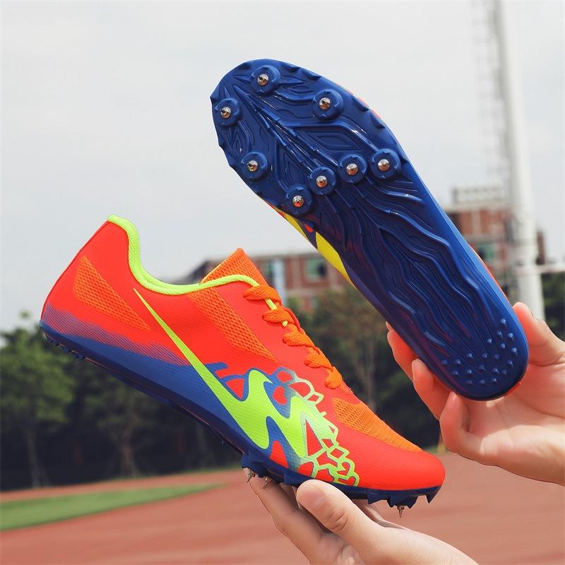 New track and field shoes professional spikes running shoes sports shoes body test competition special support one piece 2025