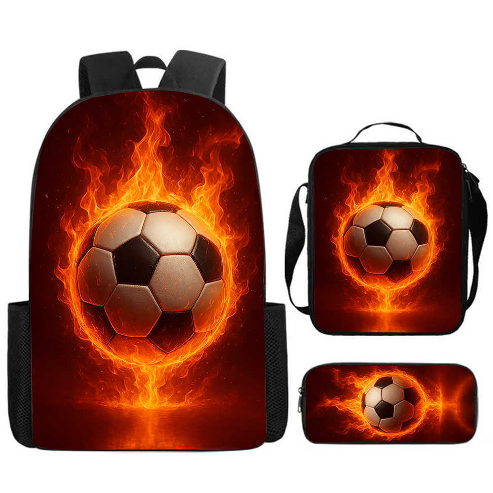 Lusso Popolare Divertente Novità calcio football Stampa 3D 3pz/Set alunno Zaini Scolastici Zaino Zaino per Laptop Zaino Pranzo Astuccio