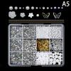 12 Grid Nail Resin Bowknot Bear Nails Art Charms Bowknots Heart Flower Kawaii Diy Decor Lollipop 3D Manicure  Tools