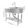 201 Stainless Steel Utility Sink Single Bowl 13Gal Capacity Anti-Splash Sound Absorbing with Faucet for Home Restaurant