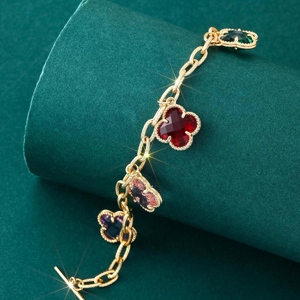 Prosta i Personalizowana Bransoletka Koniczynka Czterolistna Niszowy Design Modna i Wykwintna Biżuteria na Rękę Damska Styl Leśny Duszek