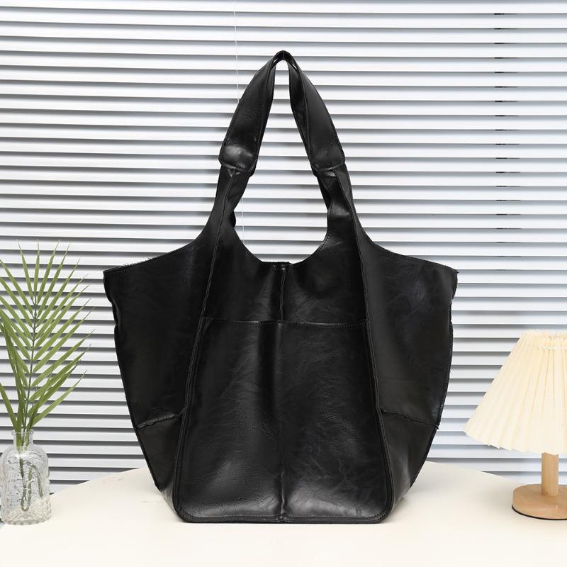 Vintage tote bag women s  new casual soft leather shoulder handbag commuter wing bag