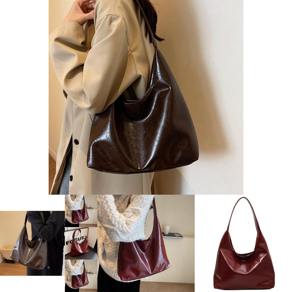 Large Capacity Red Vintage Style Shoulder Tote Bag For Women Ideal Wedding Accessory
