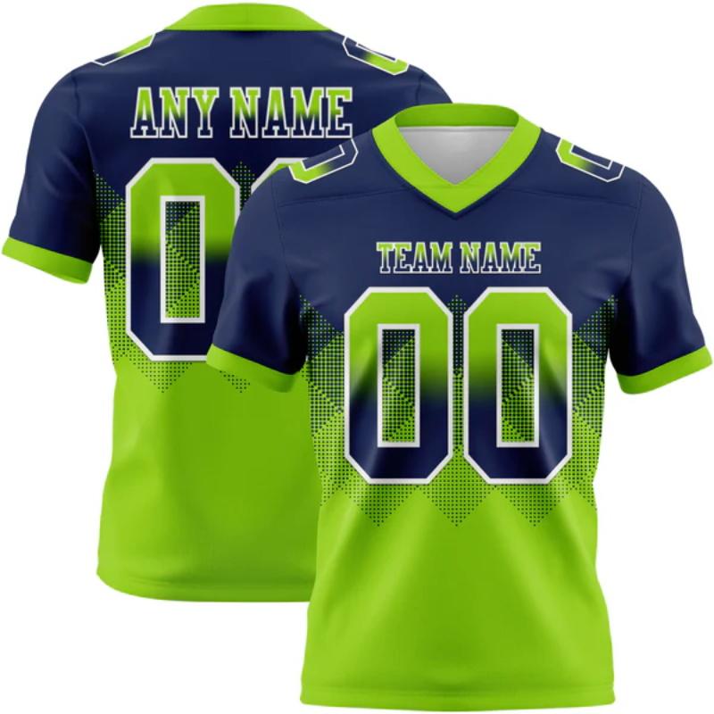 Custom Team Name And Number Gradient Color Football Jersey For Men Short Sleeve Breathable Tshirt For Men Football Club Tees
